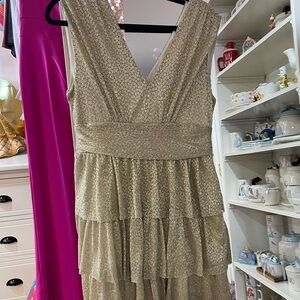 Lilly Pulitzer Gold Tiered Dress